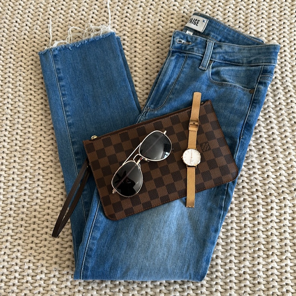 PAIGE Blue Skinny Jeans with Faded Wash